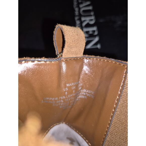 Lauren Ralph Lauren Women Marianna US 8B Brow Suede Block Heel Chelsea Boots - Picture 3 of 8